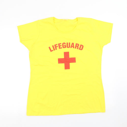 Fruit of the Loom Womens Yellow   Basic T-Shirt Size XL  - lifeguard