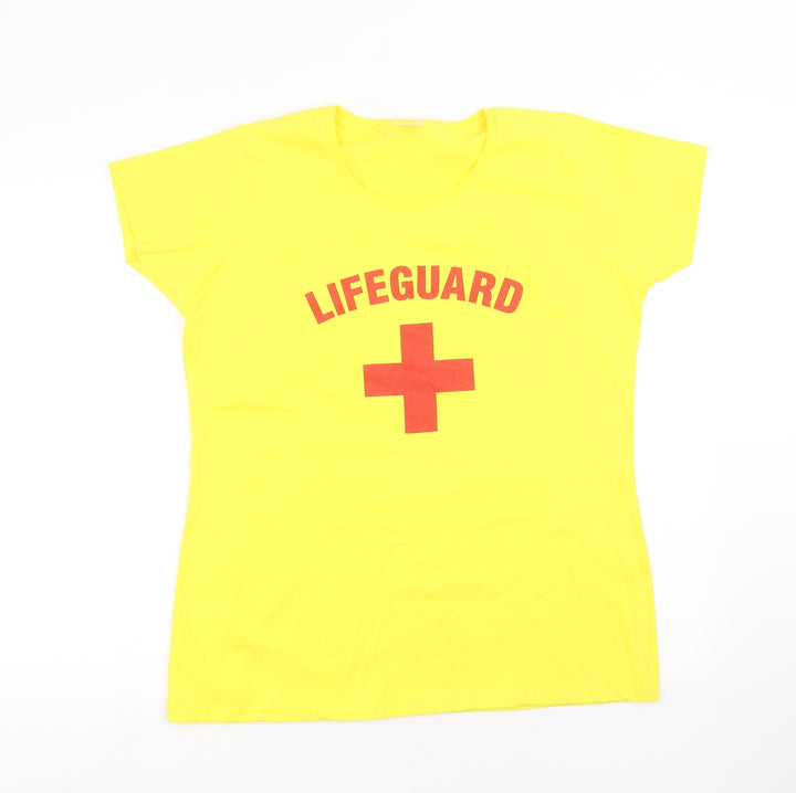 Fruit of the Loom Womens Yellow   Basic T-Shirt Size XL  - lifeguard