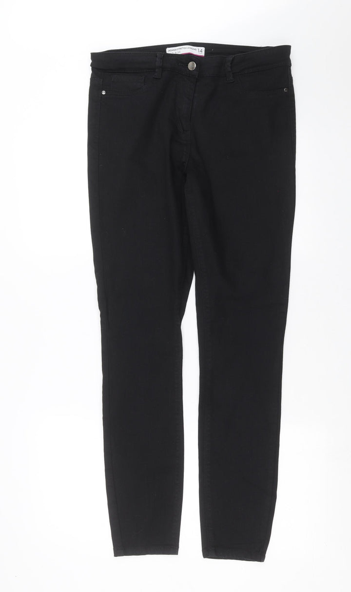 Preworn Womens Black  Denim Skinny Jeans Size 14 L29 in