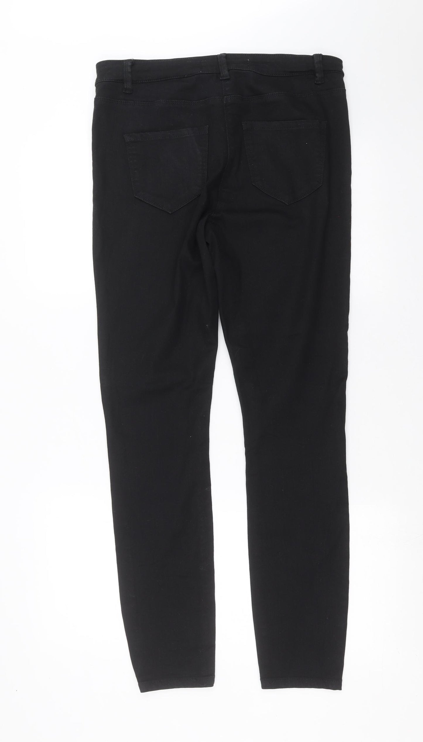 Preworn Womens Black  Denim Skinny Jeans Size 14 L29 in