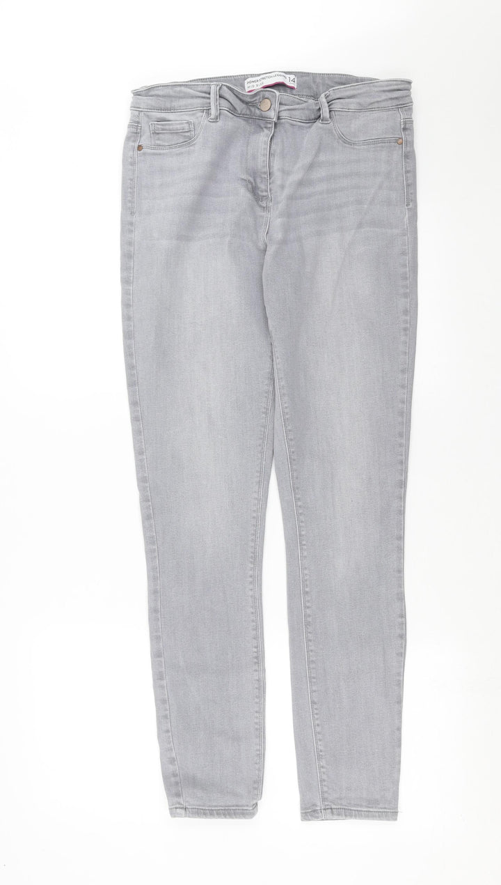Preworn Womens Grey  Denim Skinny Jeans Size 14 L29 in