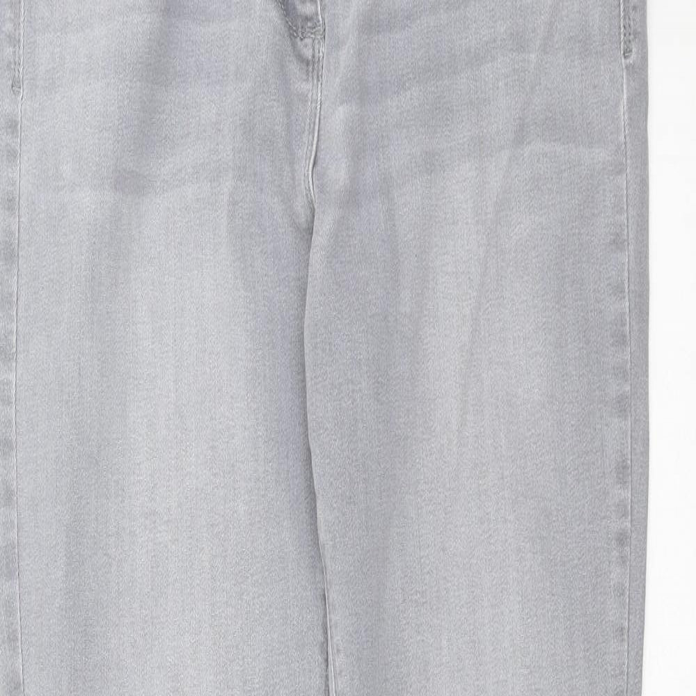Preworn Womens Grey  Denim Skinny Jeans Size 14 L29 in