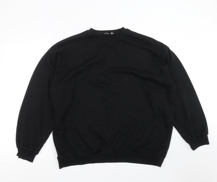 Boohoo Womens Black Pullover Sweatshirt Size 14
