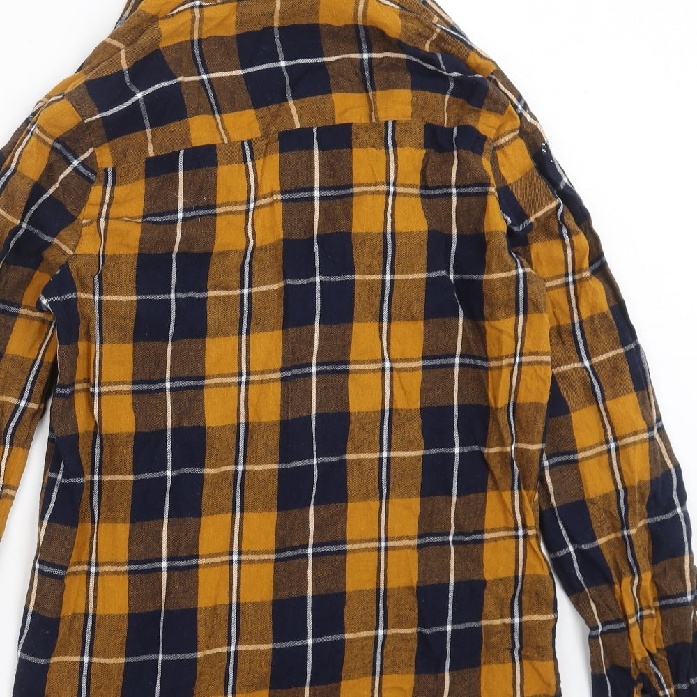 Primark Womens Blue Check  Basic Button-Up Size 8