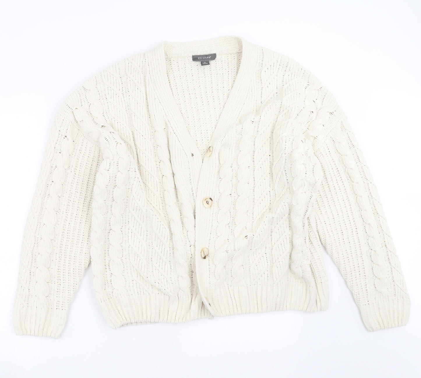 Primark Womens Ivory  Knit Cardigan Jumper Size XL
