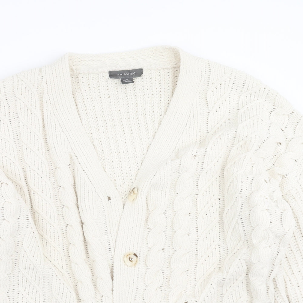 Primark Womens Ivory  Knit Cardigan Jumper Size XL