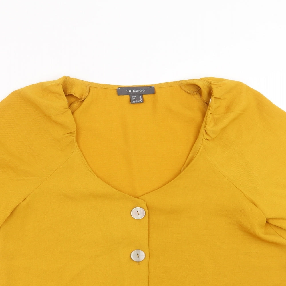 Primark Womens Yellow   Basic Blouse Size 8