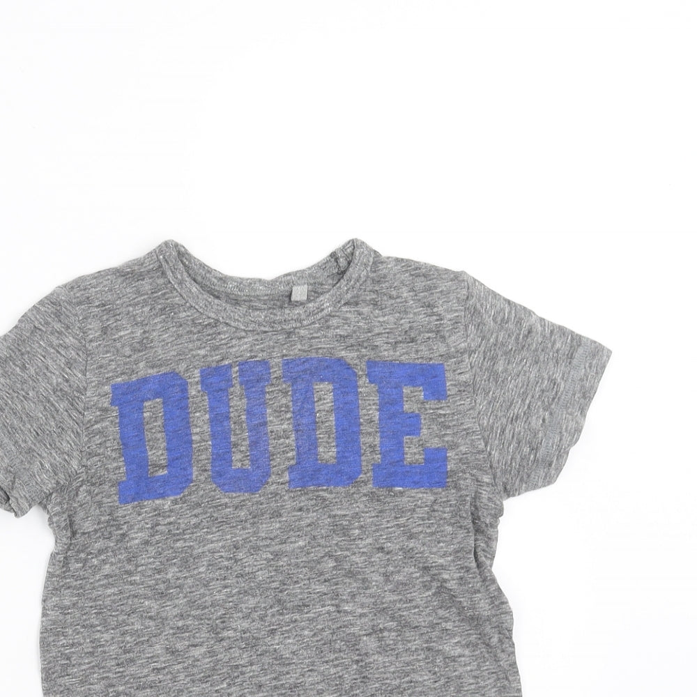 NEXT Boys Grey   Basic T-Shirt Size 4-5 Years  - dude