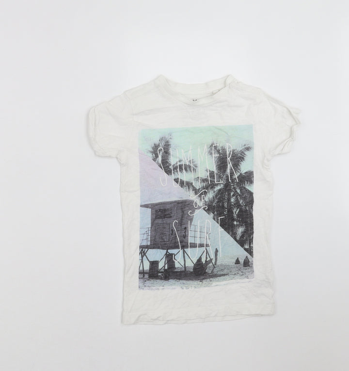 NEXT Boys White   Basic T-Shirt Size 4 Years  - Summer of Surf