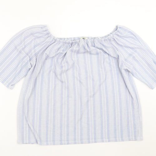 George Womens Blue Striped  Basic Blouse Size 18