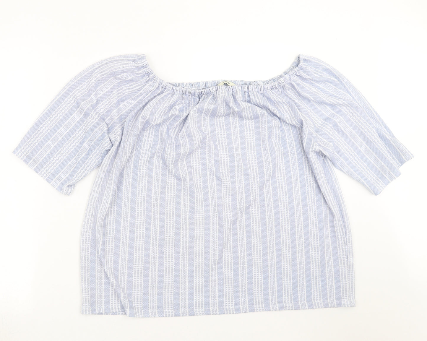 George Womens Blue Striped  Basic Blouse Size 18