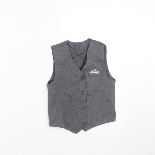 best of british Boys Grey   Jacket Waistcoat Size 4-5 Years