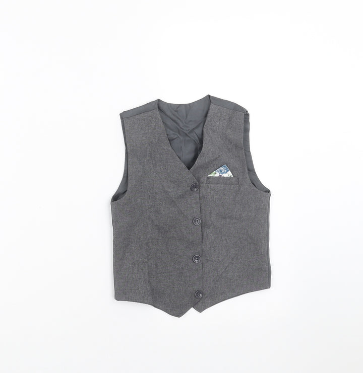 best of british Boys Grey   Jacket Waistcoat Size 4-5 Years