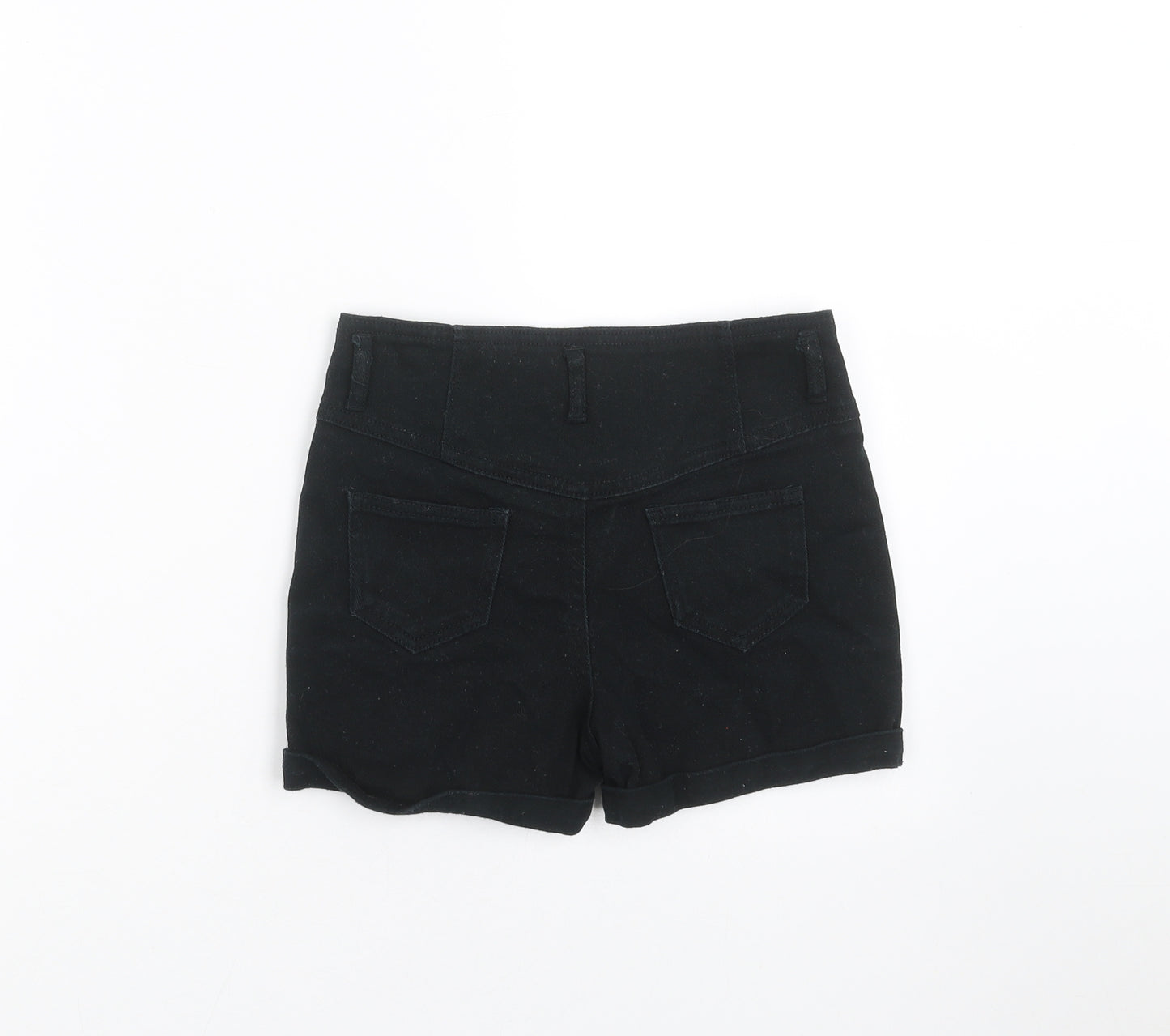 Primark Girls Black  Denim Hot Pants Shorts Size 8-9 Years