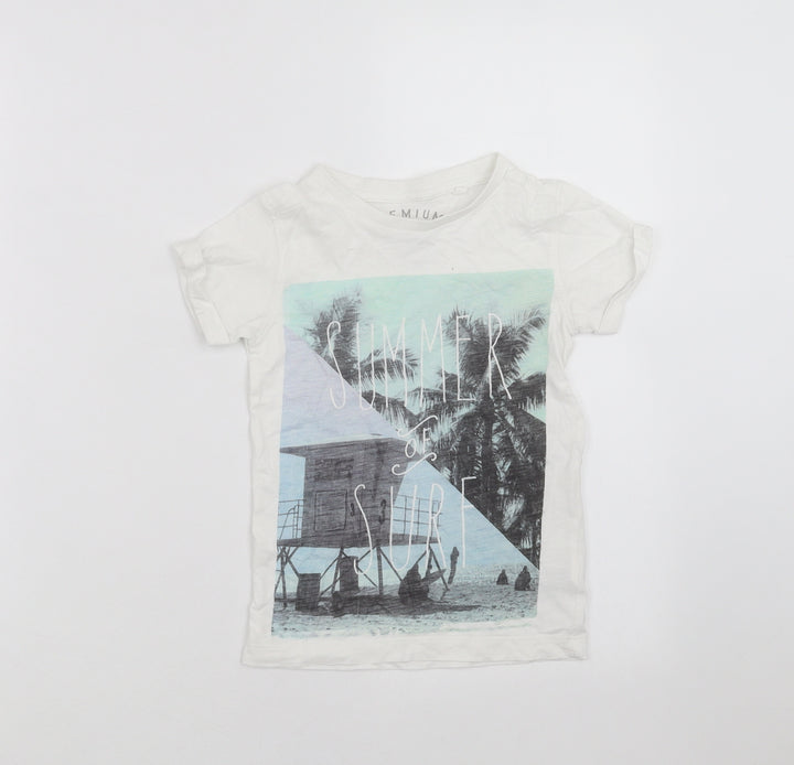 NEXT Boys White   Basic T-Shirt Size 3 Years  - Summer of Surf