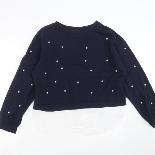 SheIn Womens Blue   Pullover Sweatshirt Size L  - beaded