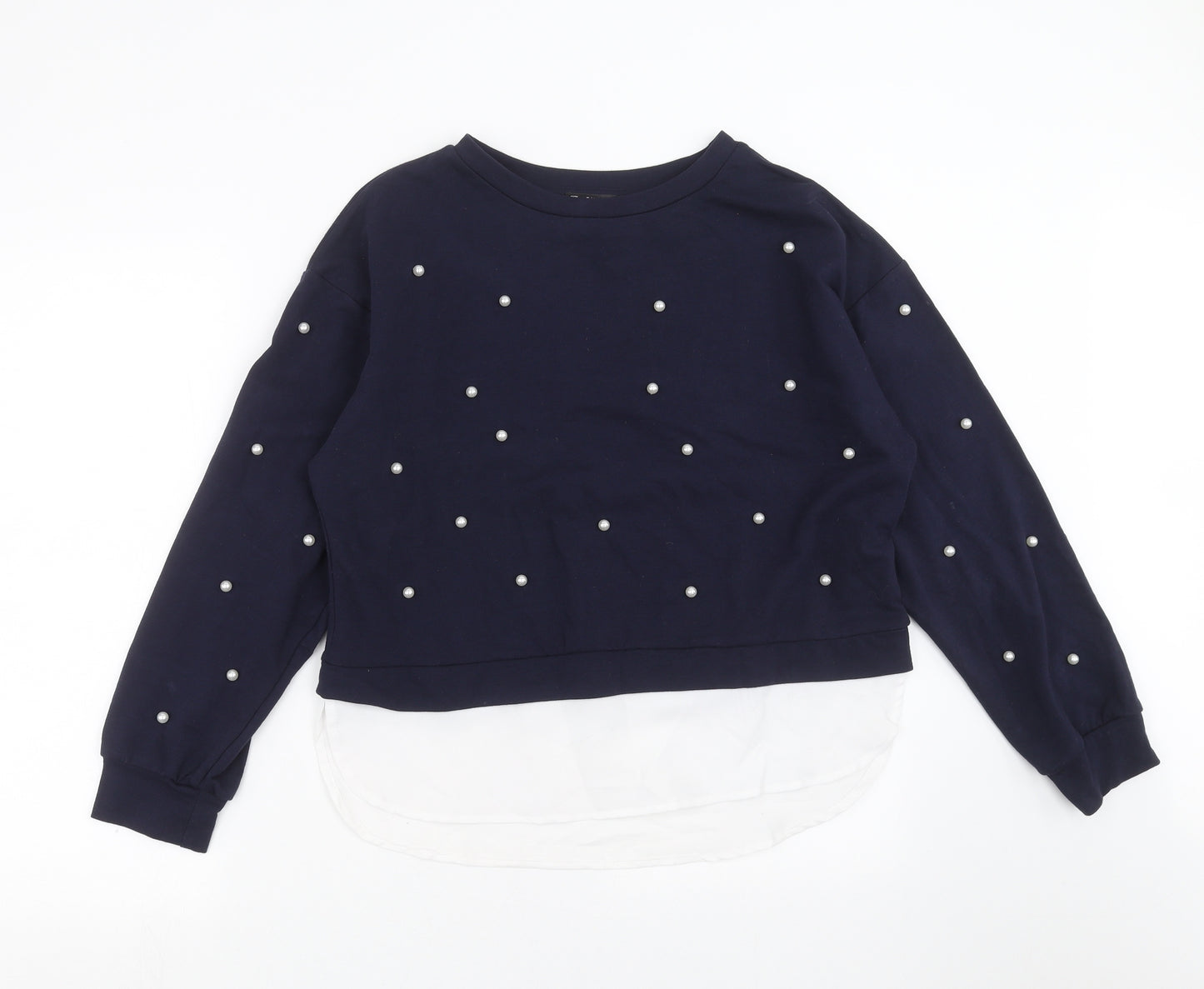 SheIn Womens Blue   Pullover Sweatshirt Size L  - beaded