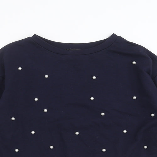 SheIn Womens Blue   Pullover Sweatshirt Size L  - beaded
