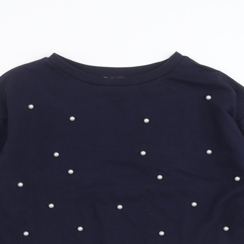 SheIn Womens Blue   Pullover Sweatshirt Size L  - beaded