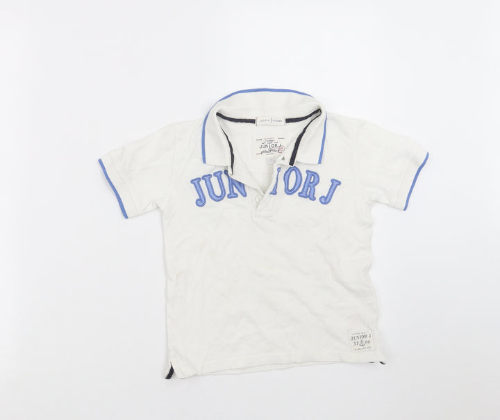 Jasper Conran Boys White Basic Polo Size 3-4 Years