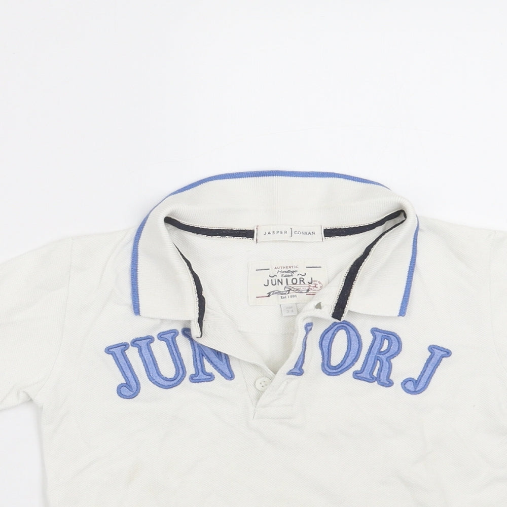 Jasper Conran Boys White   Basic Polo Size 3-4 Years