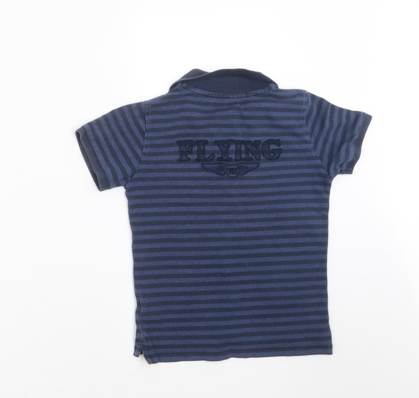 name it Boys Blue Striped  Basic Polo Size 7-8 Years