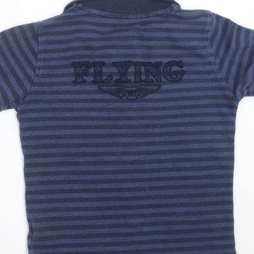 name it Boys Blue Striped  Basic Polo Size 7-8 Years