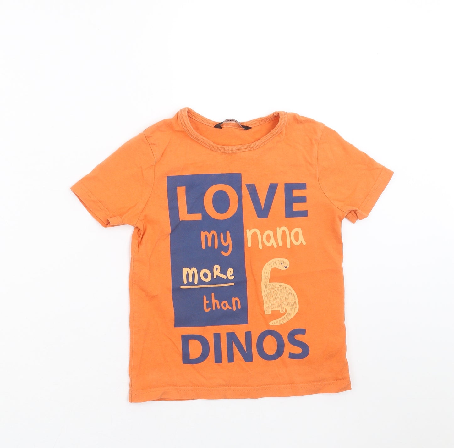 George Boys Orange   Basic T-Shirt Size 4-5 Years  - love my nana
