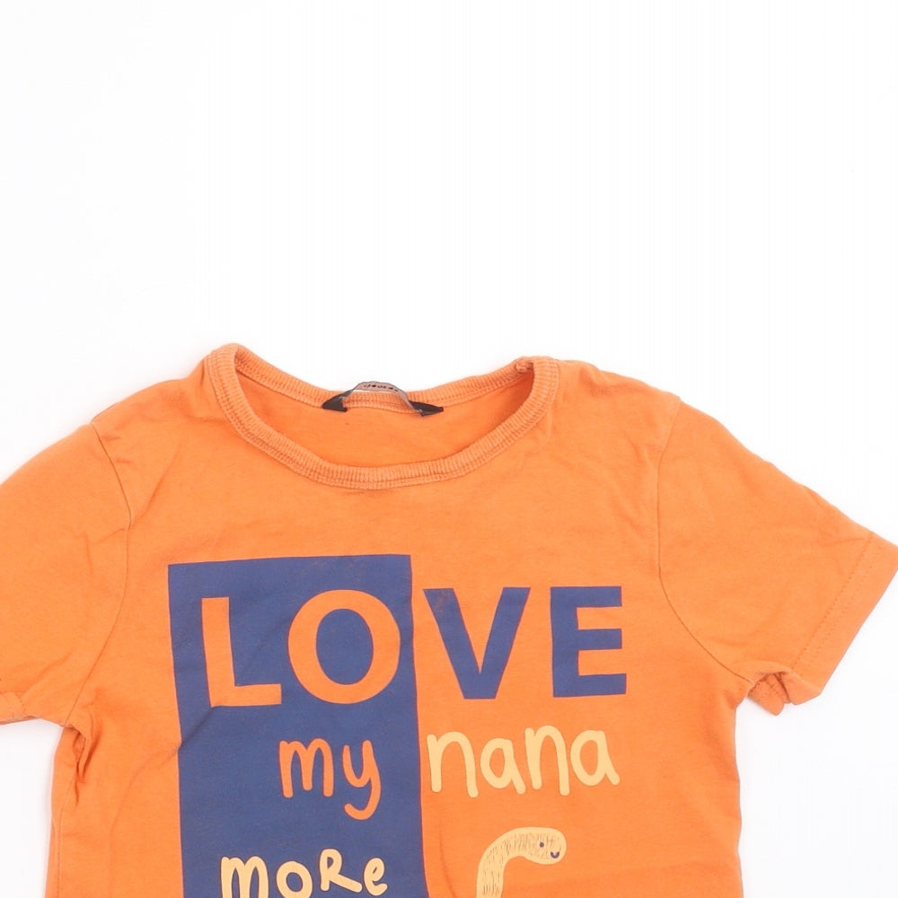 George Boys Orange   Basic T-Shirt Size 4-5 Years  - love my nana