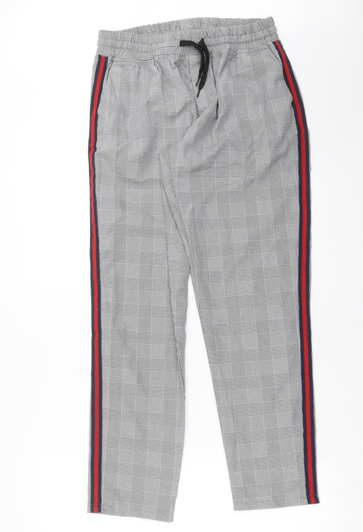 BOOHOO MAN Mens Grey Check  Jogger Trousers Size M L29 in