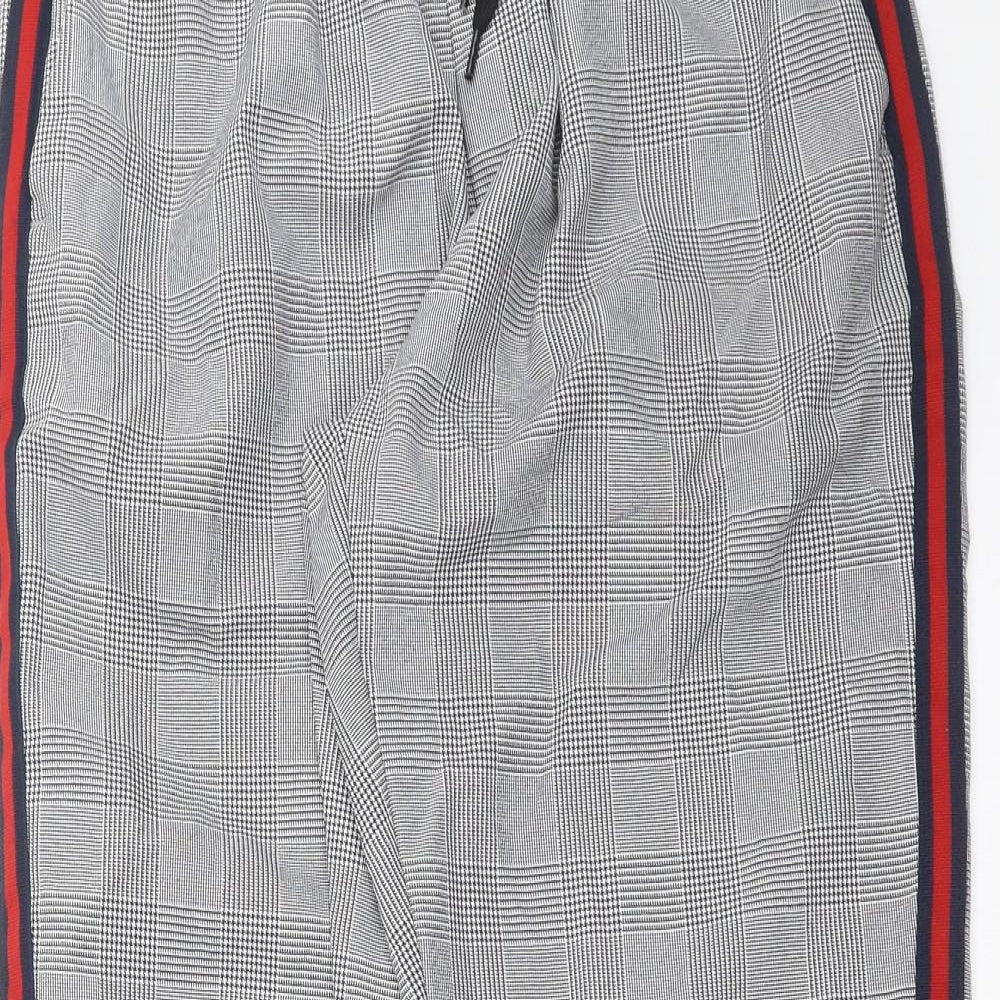 BOOHOO MAN Mens Grey Check  Jogger Trousers Size M L29 in