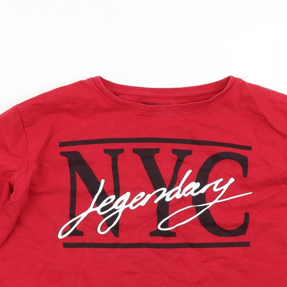 Primark Boys Red   Basic T-Shirt Size 10-11 Years  - NYC