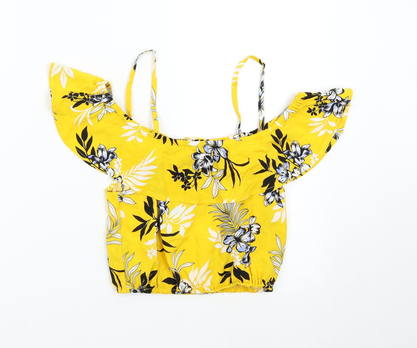 New Look 915 Girls Yellow Floral  Basic Blouse Size 11 Years