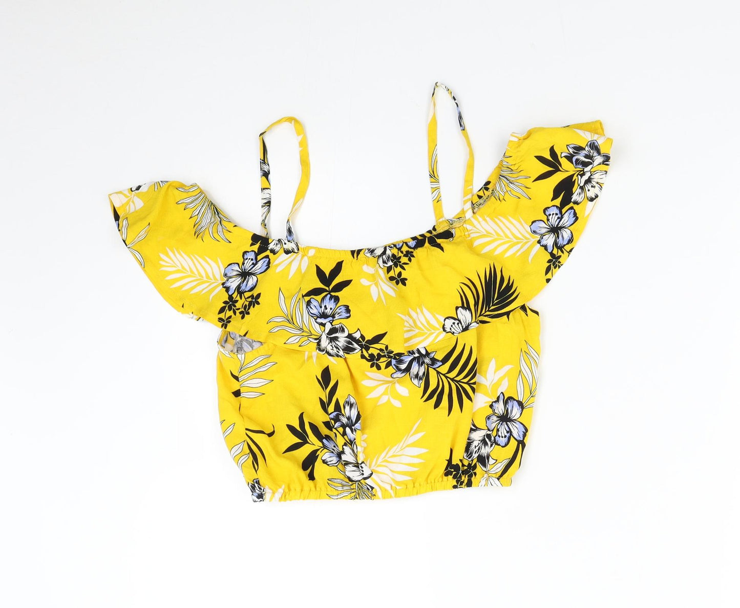 New Look 915 Girls Yellow Floral  Basic Blouse Size 11 Years