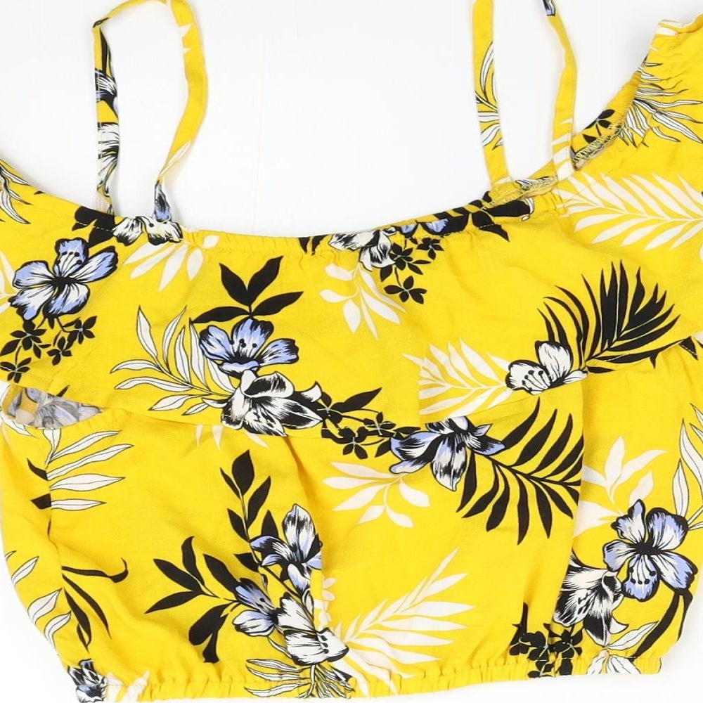 New Look 915 Girls Yellow Floral  Basic Blouse Size 11 Years
