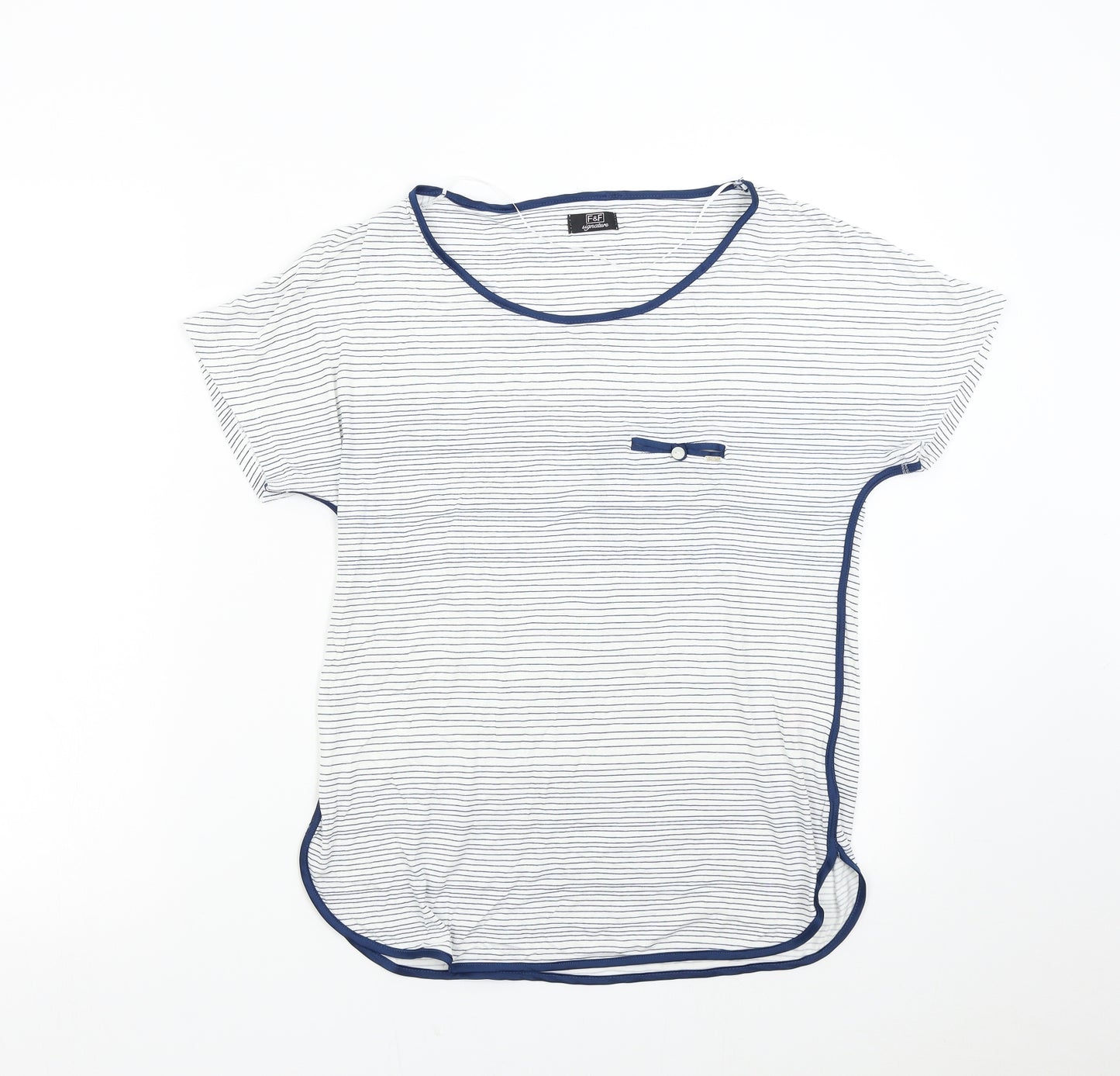 F&F Womens Multicoloured Striped  Basic T-Shirt Size 8