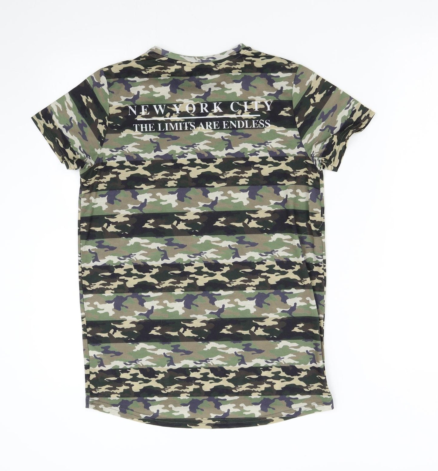 Primark Boys Green Camouflage  Basic T-Shirt Size 11-12 Years  - Harlem