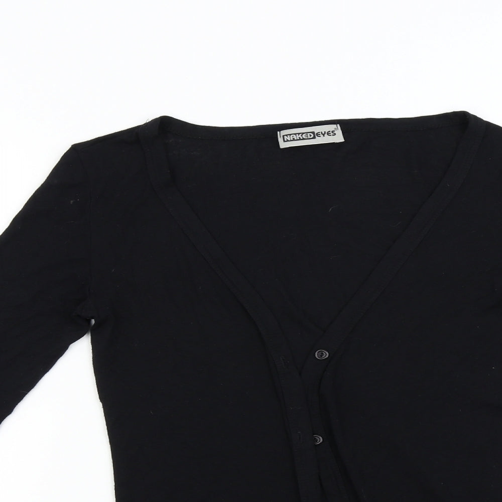 Naked Eyes Womens Black   Cardigan Jumper Size M