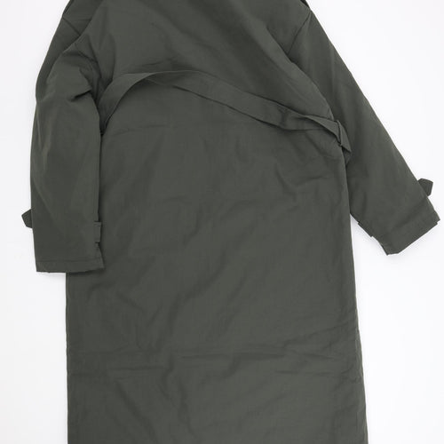 Pretty Little Thing Womens Green   Trench Coat Coat Size L