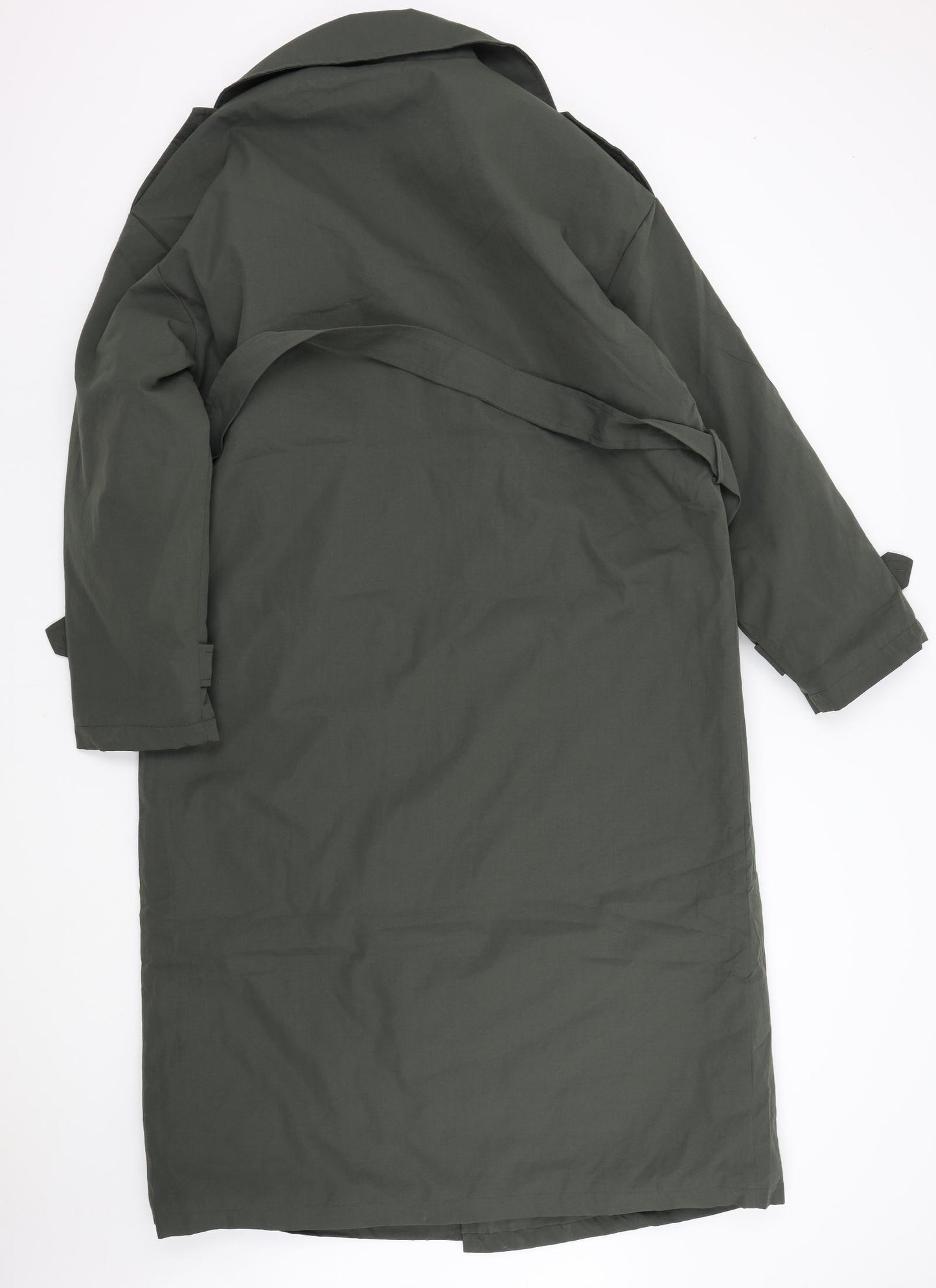 Pretty Little Thing Womens Green   Trench Coat Coat Size L