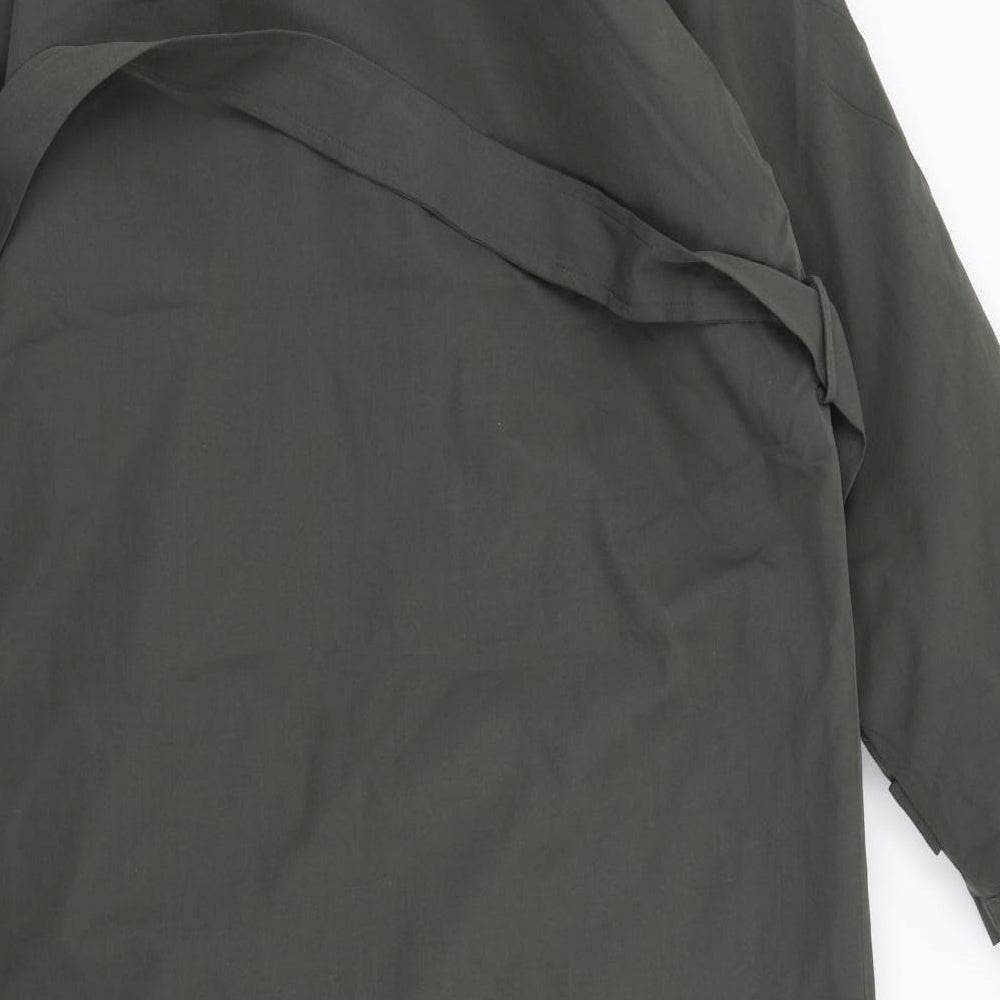 Pretty Little Thing Womens Green   Trench Coat Coat Size L