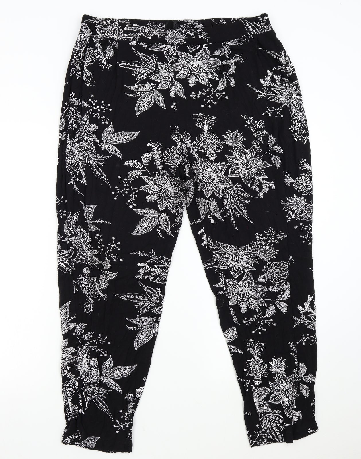 Arcadia Group Womens Black Floral  Trousers  Size 20 L26 in