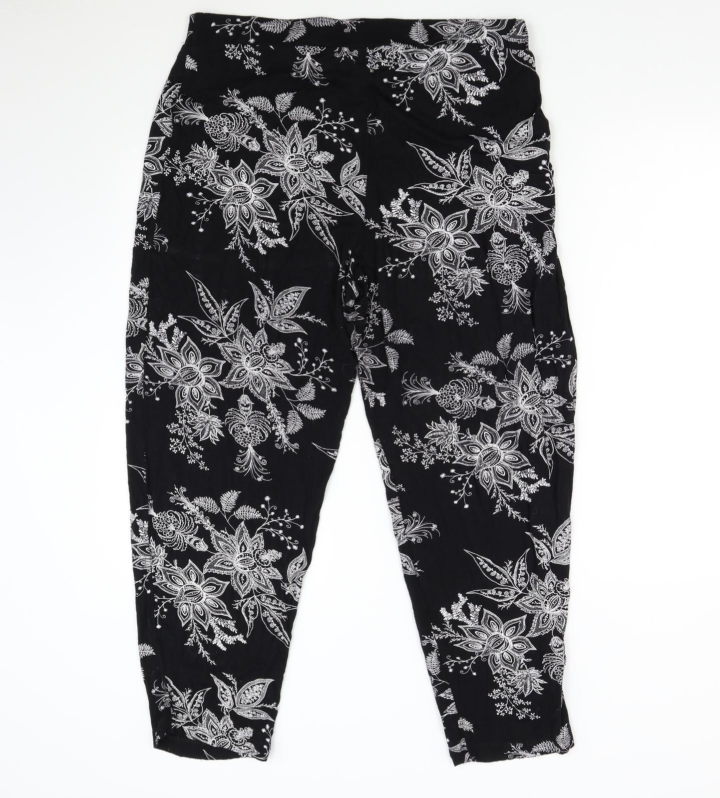 Arcadia Group Womens Black Floral  Trousers  Size 20 L26 in