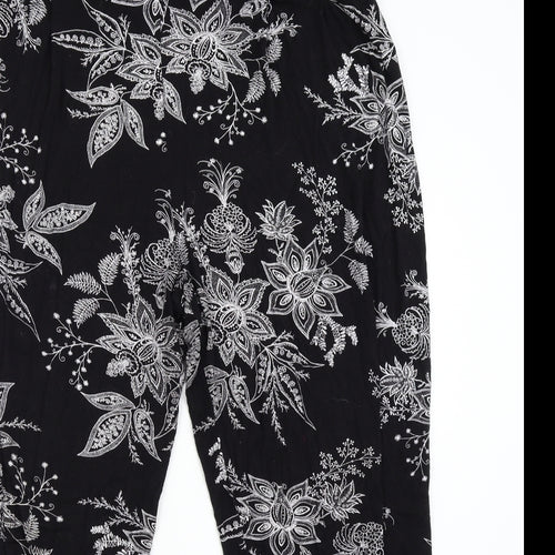 Arcadia Group Womens Black Floral  Trousers  Size 20 L26 in