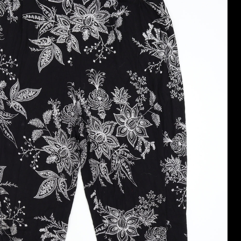 Arcadia Group Womens Black Floral  Trousers  Size 20 L26 in