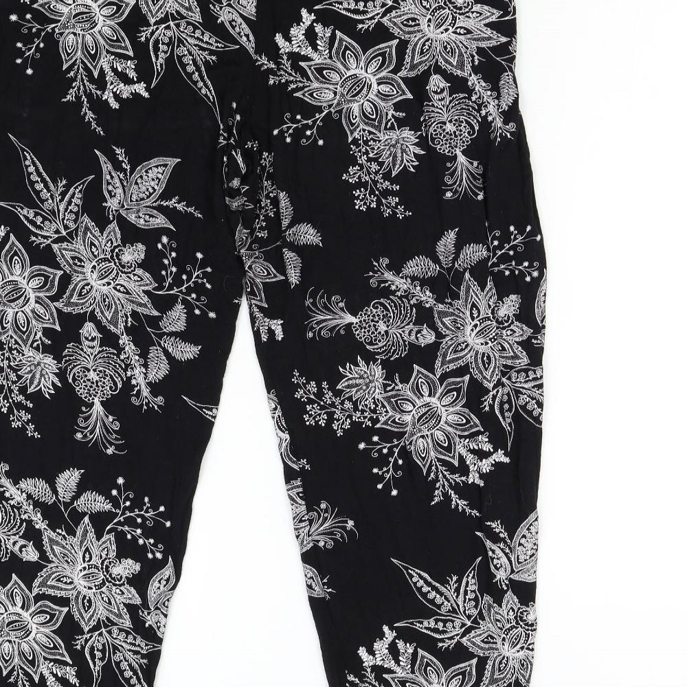 Arcadia Group Womens Black Floral  Trousers  Size 20 L26 in