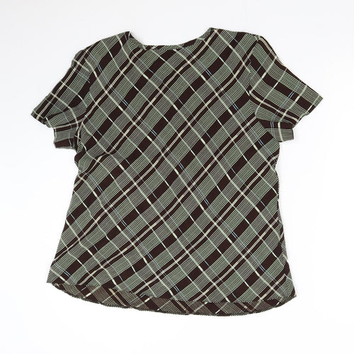 Richards Womens Brown Check  Basic Blouse Size 16