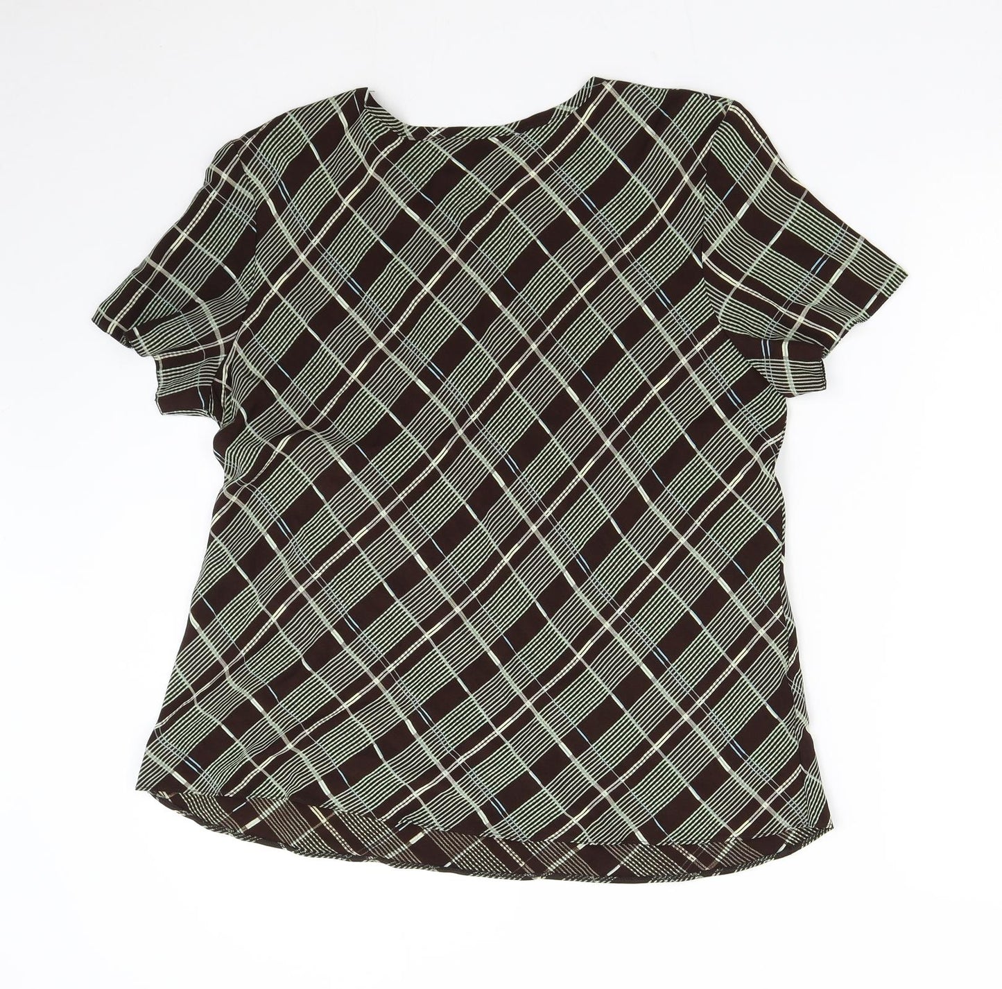 Richards Womens Brown Check  Basic Blouse Size 16