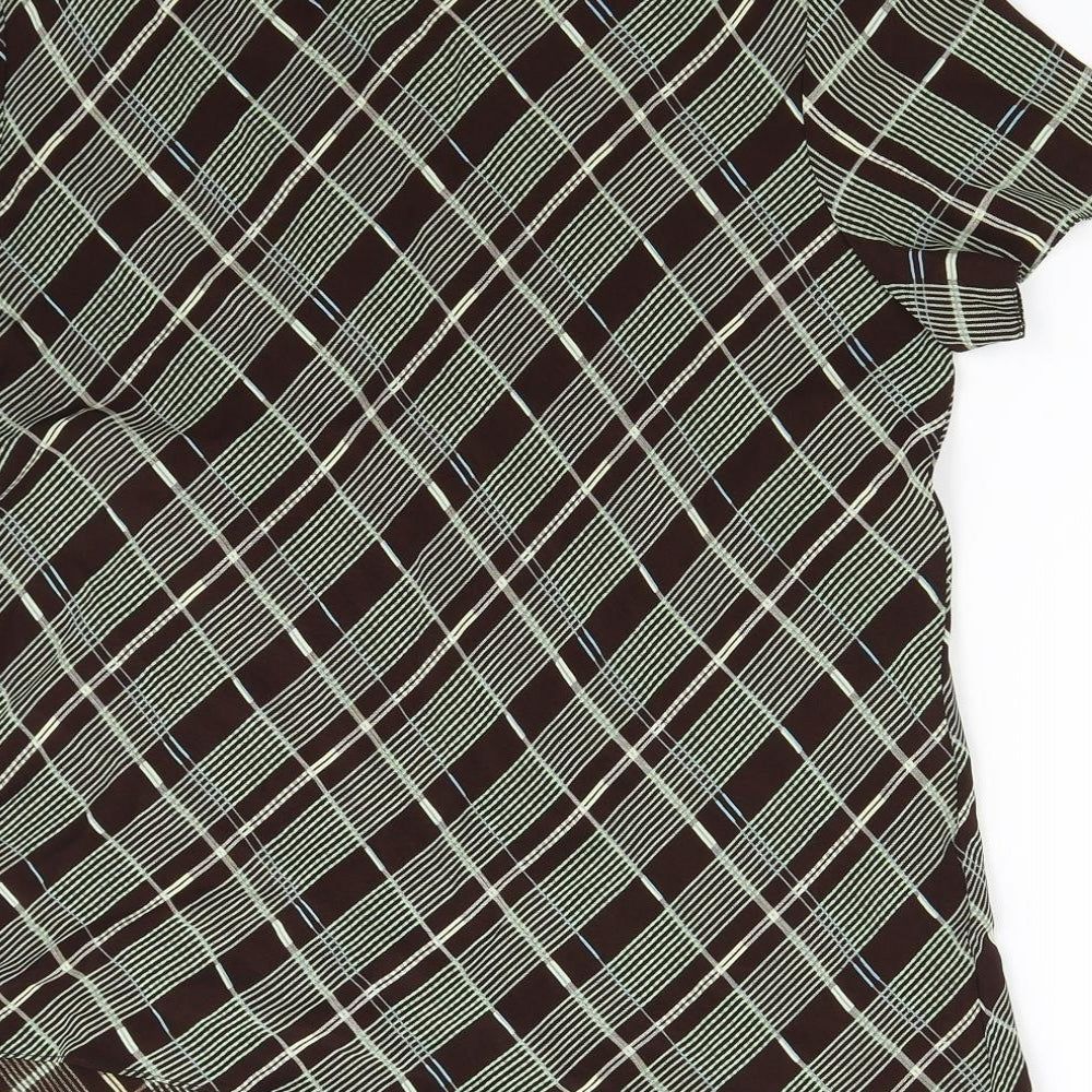 Richards Womens Brown Check  Basic Blouse Size 16