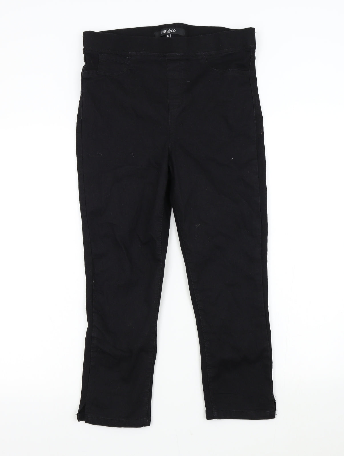 PEP&Co Womens Black  Denim Capri Jeans Size 12 L22 in
